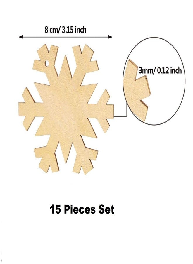 CozyCrest زينة عيد الميلاد من كوزي كريست، قطع من خشب MDF وشرائح خشبية، قطع غير مكتملة لتعليق شجرة عيد الميلاد، عناصر زينة يدوية الصنع، مثالية لأعمال عيد الميلاد والهدايا (التصميم 16) - Image 3